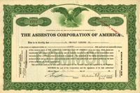Asbestos Corporation of America - Stock Certificate